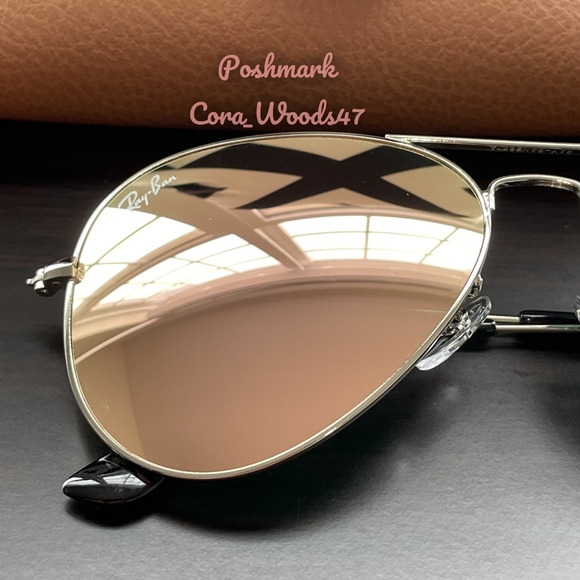 RayBan Aviator Pink Flash Lenses RB3025 Silver Frame 58 / 62 Unisex New - Picture 4 of 16